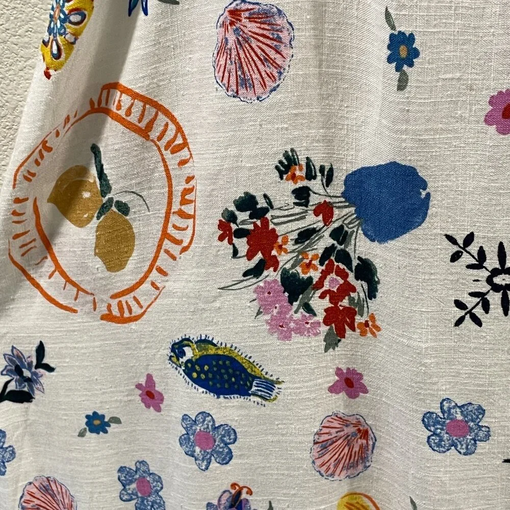 ANTHROPOLOGIE +Label of Love "Portofino" Maxi Sundress Floral White/Blue Women M - Picture 10 of 13